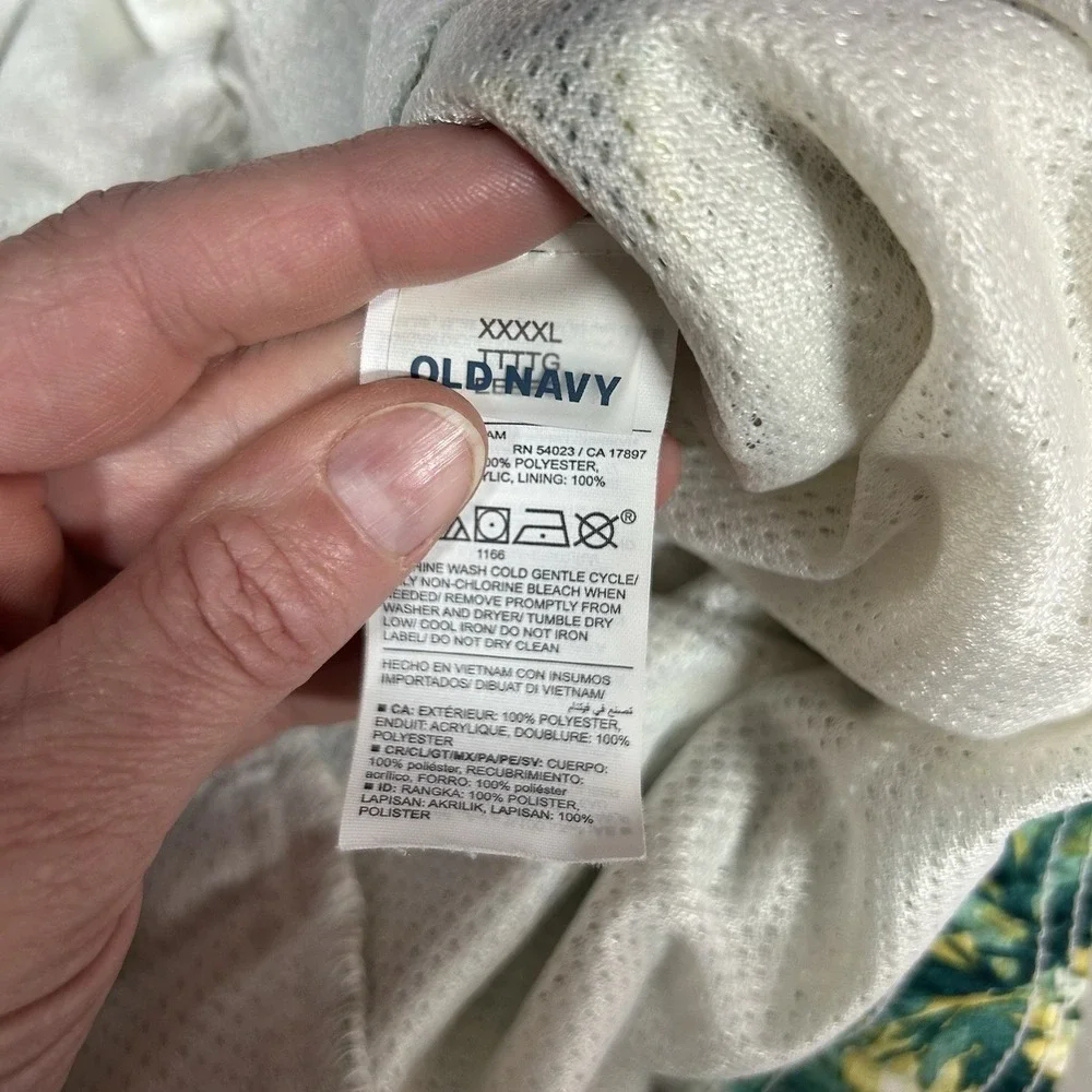 Old Navy Swim Trunks Board Shorts Green Palm Print Size 4XL